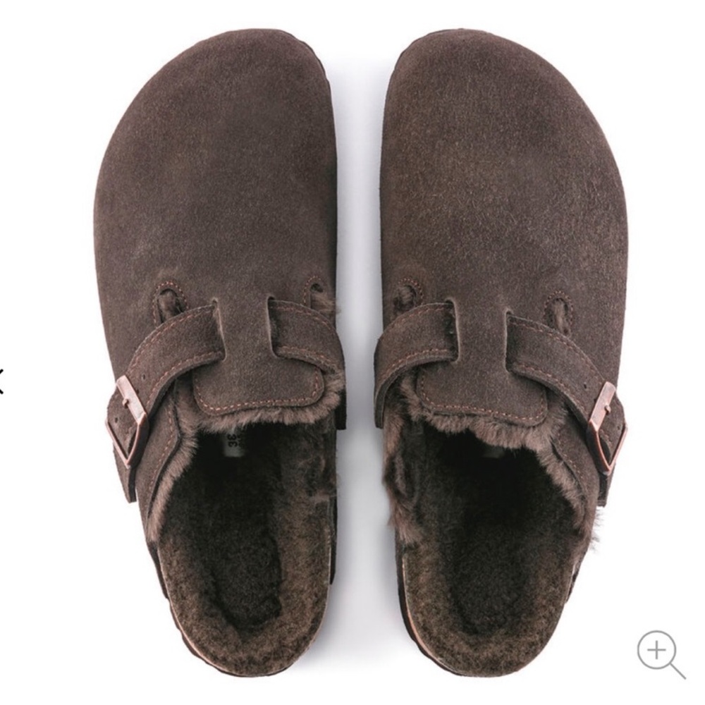 š BIRKENSTOCK Boston Shearling Suede Clog Slide 36 5/5.5 Mocha - Picture 3 of 3